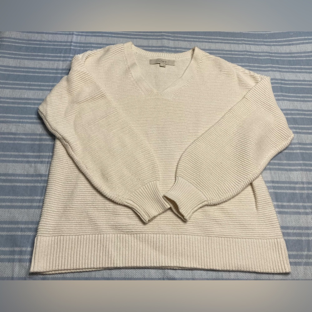 Loft off-white v-neck sweater.